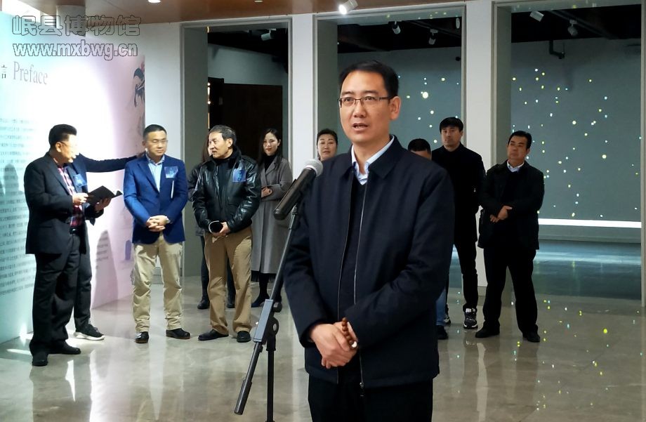 岷县博物馆馆长刘虎林在开幕式上致辞（包新田 摄）